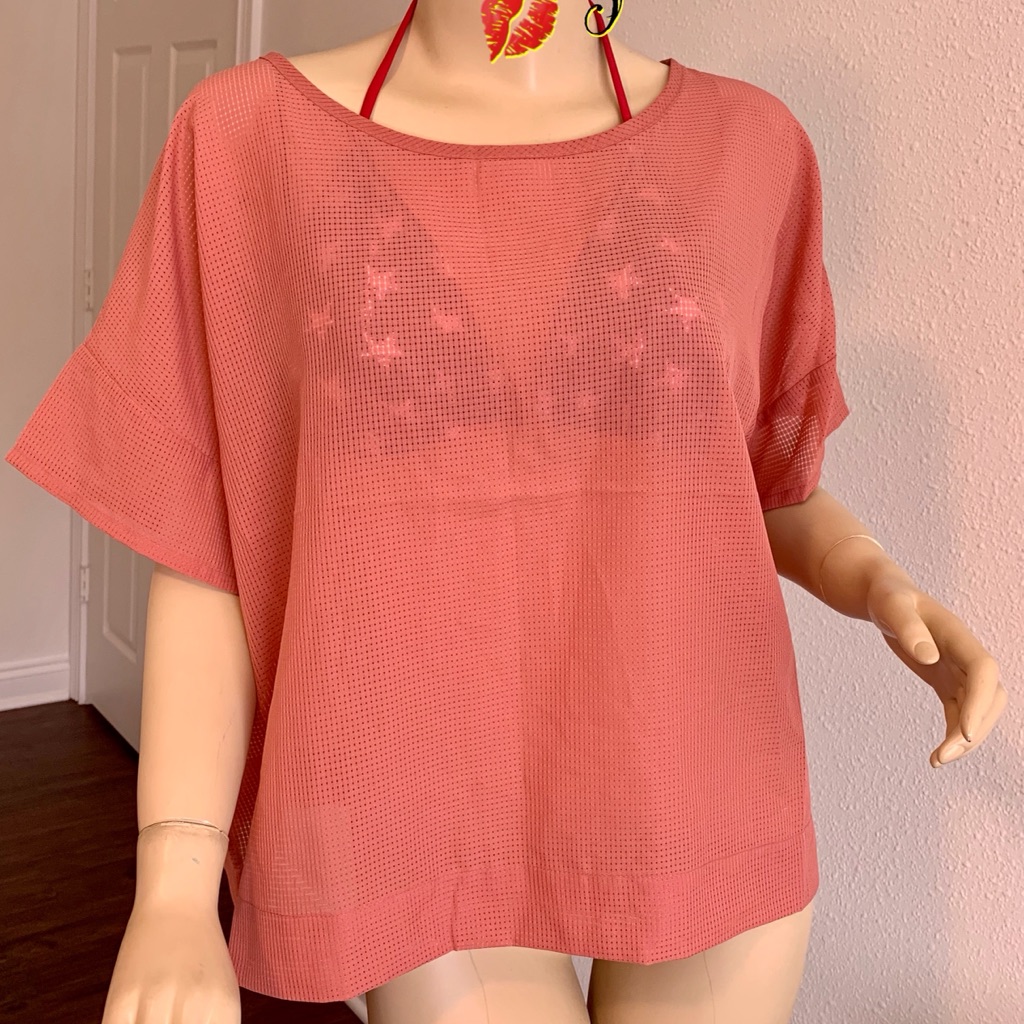 Prologue Sheer Top, Xl, Dusty Pink
